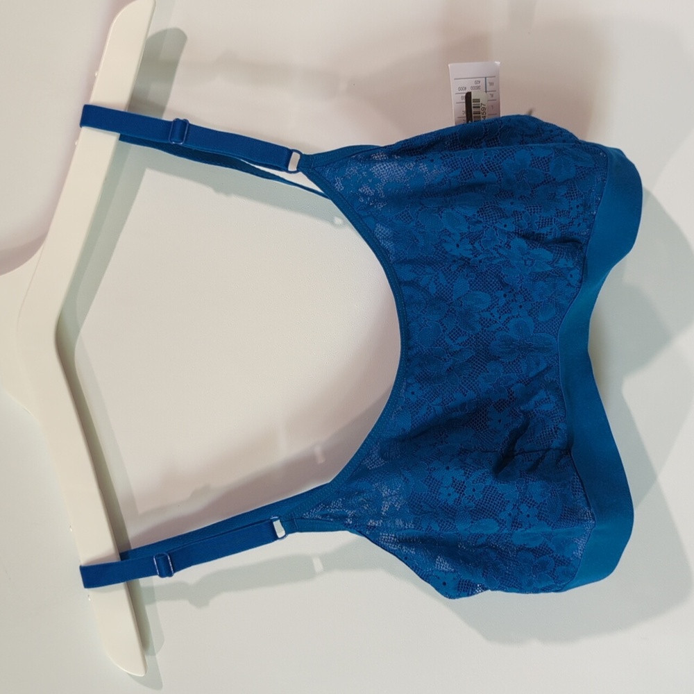 Auden Floral Lightly Lined Scoop Neck Bralette - Blue